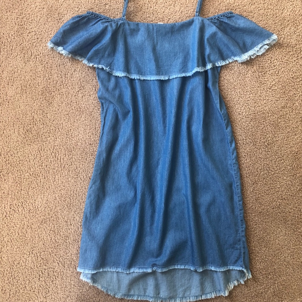 Ruffle Denim Dress - Picture 3 of 5